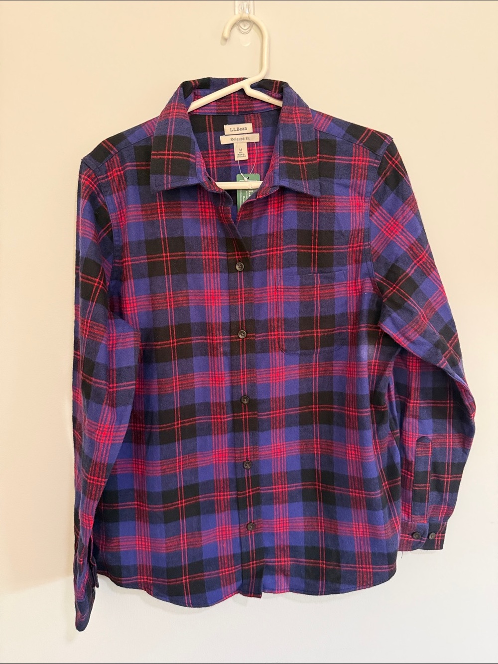 L.L. Bean Purple & Pink Plaid Button-Down Shirt